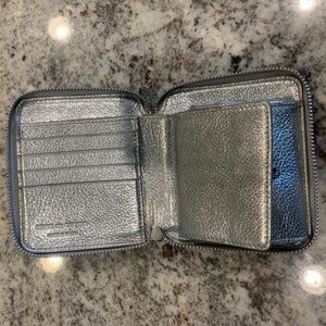 Comme des Garçon Zip Around Wallet in Silver